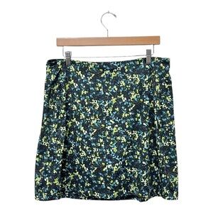 J.Jill | Green Abstract Elastic Waist Stretch Fit Knit Skort M Tall